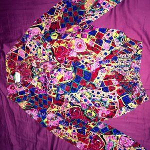Colourful/Abstract Silk Blouse